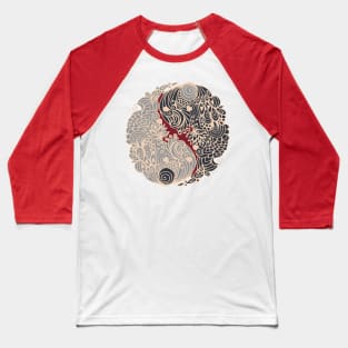 Yin Yang, corals - Dark Red Baseball T-Shirt